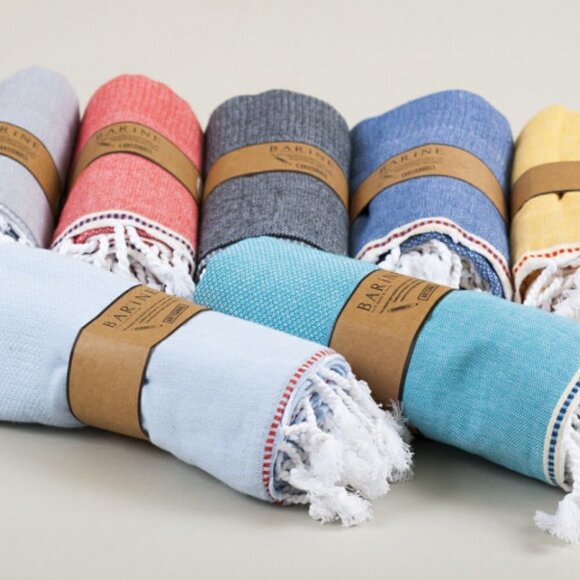 100% Cotton Turkish pestemal towel in black - Picture 4 of 4